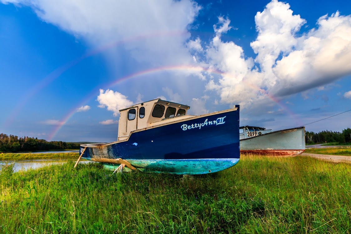 Double Rainbows and Boat